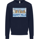 Bunny Rabbit Happy Pills Antidepressant Kids Sweatshirt Jumper Navy Blue