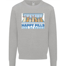 Bunny Rabbit Happy Pills Antidepressant Kids Sweatshirt Jumper Sports Grey