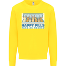 Bunny Rabbit Happy Pills Antidepressant Kids Sweatshirt Jumper Yellow