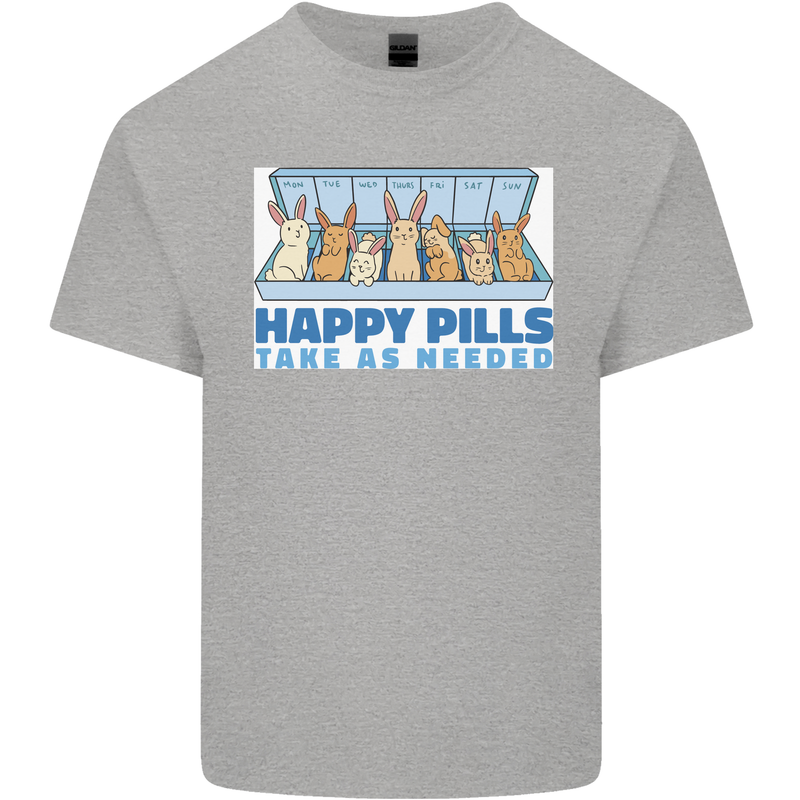 Bunny Rabbit Happy Pills Antidepressant Kids T-Shirt Childrens Sports Grey