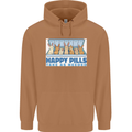 Bunny Rabbit Happy Pills Antidepressant Mens 80% Cotton Hoodie Caramel Latte