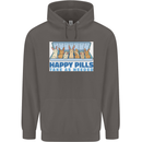 Bunny Rabbit Happy Pills Antidepressant Mens 80% Cotton Hoodie Charcoal