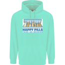 Bunny Rabbit Happy Pills Antidepressant Mens 80% Cotton Hoodie Peppermint