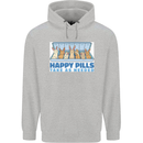 Bunny Rabbit Happy Pills Antidepressant Mens 80% Cotton Hoodie Sports Grey