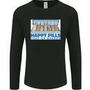 Bunny Rabbit Happy Pills Antidepressant Mens Long Sleeve T-Shirt Black