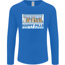 Bunny Rabbit Happy Pills Antidepressant Mens Long Sleeve T-Shirt Royal Blue