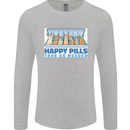 Bunny Rabbit Happy Pills Antidepressant Mens Long Sleeve T-Shirt Sports Grey
