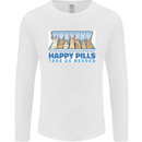 Bunny Rabbit Happy Pills Antidepressant Mens Long Sleeve T-Shirt White