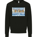 Bunny Rabbit Happy Pills Antidepressant Mens Sweatshirt Jumper Black