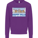 Bunny Rabbit Happy Pills Antidepressant Mens Sweatshirt Jumper Purple