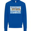Bunny Rabbit Happy Pills Antidepressant Mens Sweatshirt Jumper Royal Blue