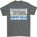 Bunny Rabbit Happy Pills Antidepressant Mens T-Shirt 100% Cotton Charcoal