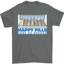 Bunny Rabbit Happy Pills Antidepressant Mens T-Shirt 100% Cotton Charcoal