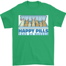 Bunny Rabbit Happy Pills Antidepressant Mens T-Shirt 100% Cotton Irish Green