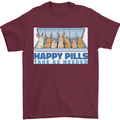 Bunny Rabbit Happy Pills Antidepressant Mens T-Shirt 100% Cotton Maroon