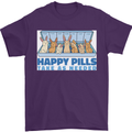Bunny Rabbit Happy Pills Antidepressant Mens T-Shirt 100% Cotton Purple