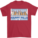 Bunny Rabbit Happy Pills Antidepressant Mens T-Shirt 100% Cotton Red