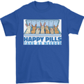 Bunny Rabbit Happy Pills Antidepressant Mens T-Shirt 100% Cotton Royal Blue