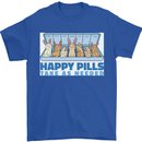 Bunny Rabbit Happy Pills Antidepressant Mens T-Shirt 100% Cotton Royal Blue
