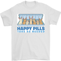 Bunny Rabbit Happy Pills Antidepressant Mens T-Shirt 100% Cotton White