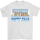 Bunny Rabbit Happy Pills Antidepressant Mens T-Shirt 100% Cotton White
