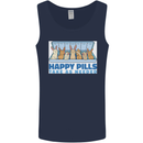 Bunny Rabbit Happy Pills Antidepressant Mens Vest Tank Top Navy Blue