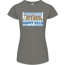 Bunny Rabbit Happy Pills Antidepressant Womens Petite Cut T-Shirt Charcoal