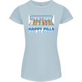 Bunny Rabbit Happy Pills Antidepressant Womens Petite Cut T-Shirt Light Blue