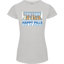 Bunny Rabbit Happy Pills Antidepressant Womens Petite Cut T-Shirt Sports Grey
