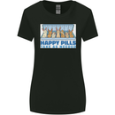 Bunny Rabbit Happy Pills Antidepressant Womens Wider Cut T-Shirt Black