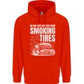 Burning Tires Car Drifting Childrens Kids Hoodie Bright Red