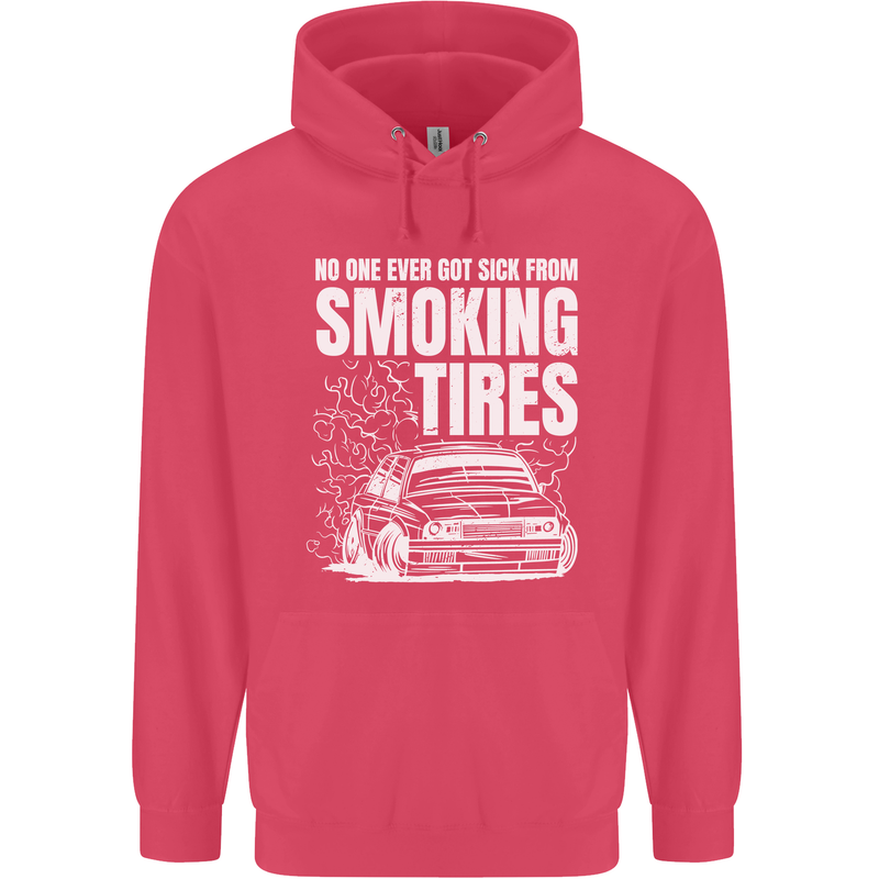 Burning Tires Car Drifting Childrens Kids Hoodie Heliconia