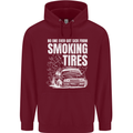 Burning Tires Car Drifting Childrens Kids Hoodie Maroon