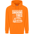 Burning Tires Car Drifting Childrens Kids Hoodie Orange
