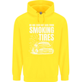 Burning Tires Car Drifting Childrens Kids Hoodie Yellow