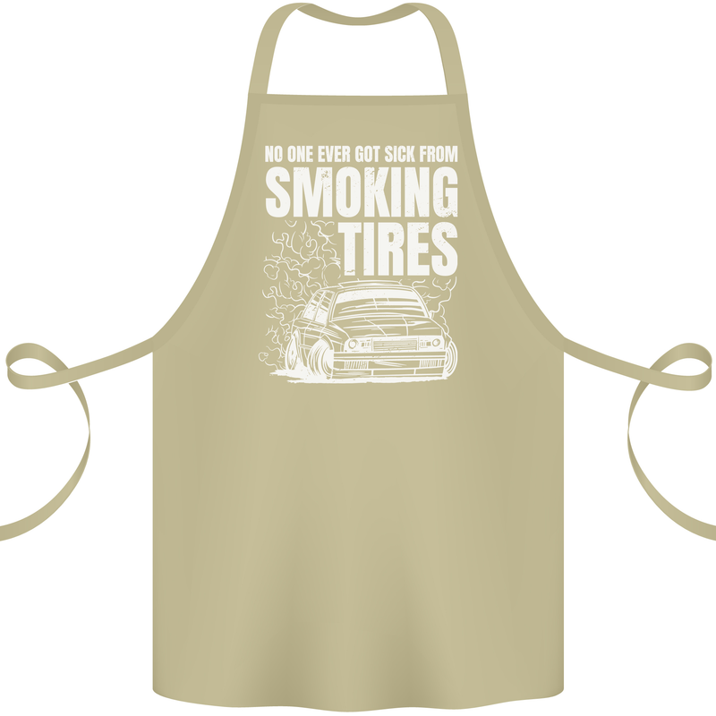 Burning Tires Car Drifting Cotton Apron 100% Organic Khaki