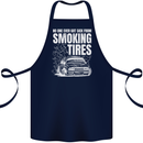 Burning Tires Car Drifting Cotton Apron 100% Organic Navy Blue