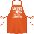Burning Tires Car Drifting Cotton Apron 100% Organic Orange