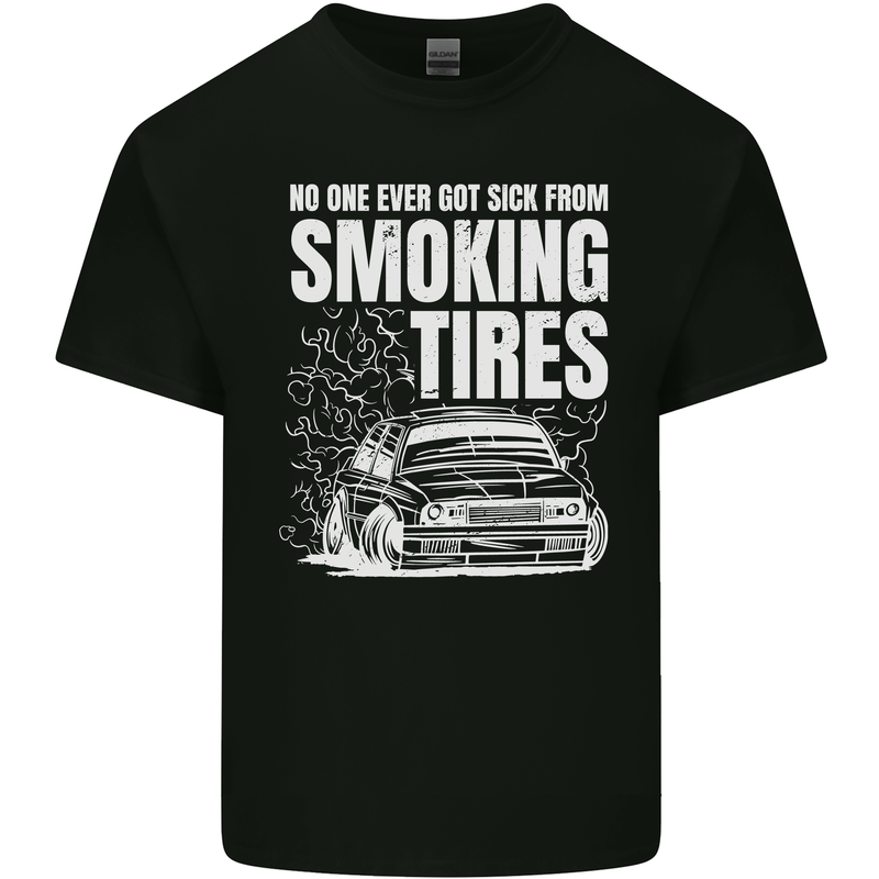 Burning Tires Car Drifting Kids T-Shirt Childrens Black