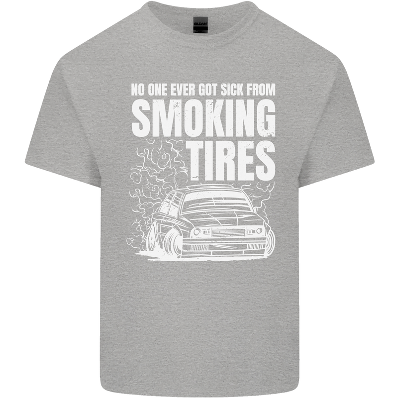 Burning Tires Car Drifting Kids T-Shirt Childrens Sports Grey