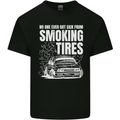 Burning Tires Car Drifting Mens Cotton T-Shirt Tee Top Black