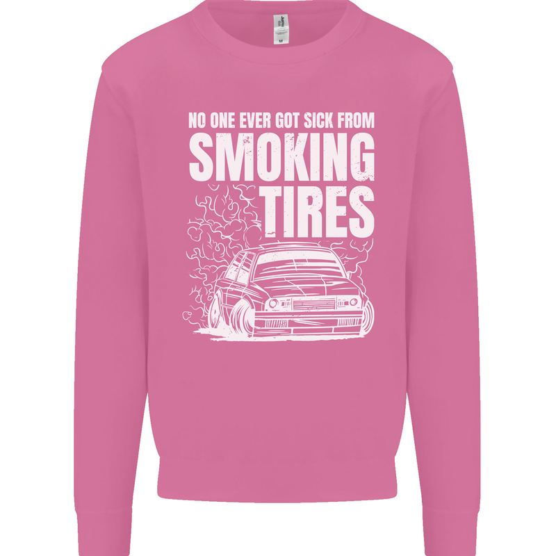 Burning Tires Car Drifting Mens Sweatshirt Jumper Azalea