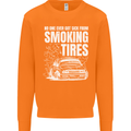 Burning Tires Car Drifting Mens Sweatshirt Jumper Orange