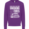 Burning Tires Car Drifting Mens Sweatshirt Jumper Purple