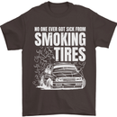 Burning Tires Car Drifting Mens T-Shirt 100% Cotton Dark Chocolate