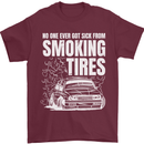 Burning Tires Car Drifting Mens T-Shirt 100% Cotton Maroon