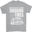 Burning Tires Car Drifting Mens T-Shirt 100% Cotton Sports Grey