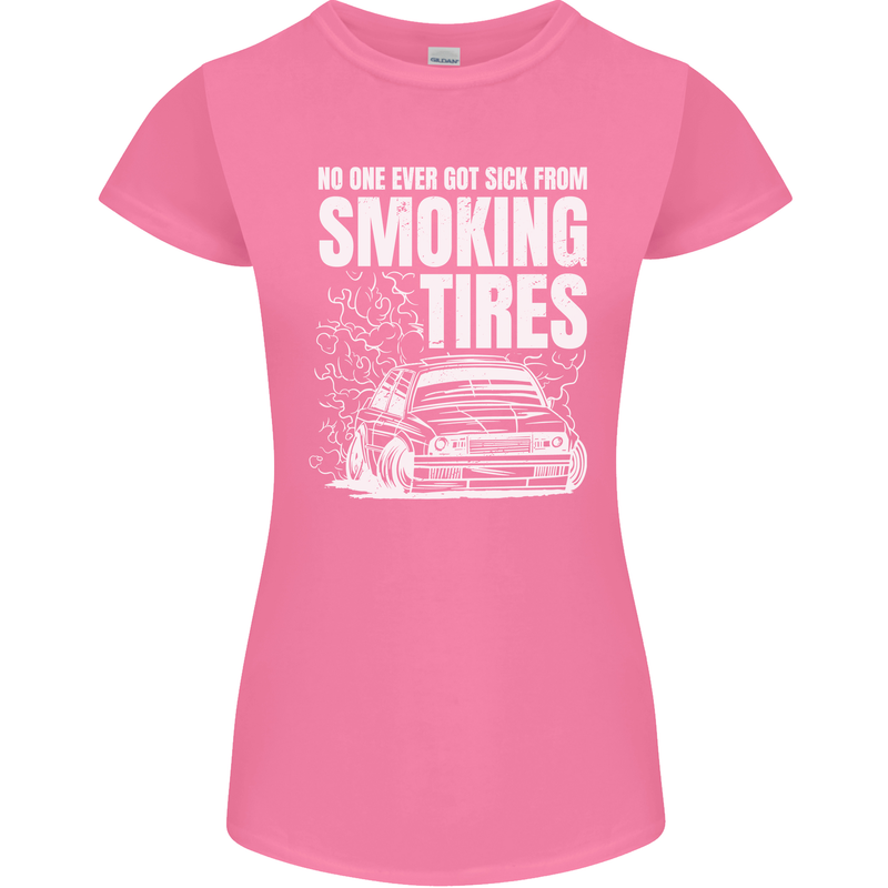 Burning Tires Car Drifting Womens Petite Cut T-Shirt Azalea