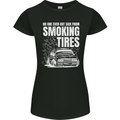 Burning Tires Car Drifting Womens Petite Cut T-Shirt Black