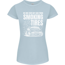 Burning Tires Car Drifting Womens Petite Cut T-Shirt Light Blue